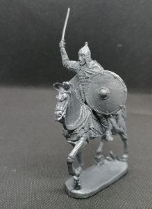 Mounted Russian Warrior №11 with a sword and a round shield