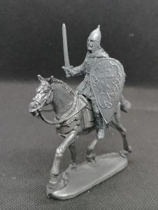 Mounted Russian Warrior №9 with a sword and a shield with a cross 