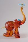Стеклянная фигурка "Слон с цветком"