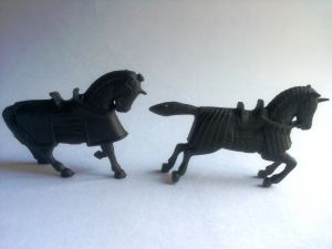 Knight horses 54mm Marx - 2 pieces