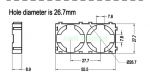 Холдеры 2P - 26.7 мм для аккумуляторов 26650