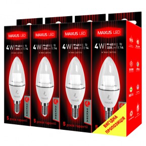 4-LED-329 LED-329 C37 CL-C 4W 3000K 220V, Cветодиодное освещение