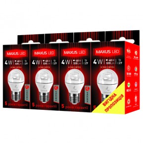 4-LED-433 LED-433 G45 4W 3000K 220V, Cветодиодное освещение