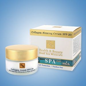 Коллагеновый крем для укрепления кожи SPF-20,косметика на основе минералов  Мертвого моря